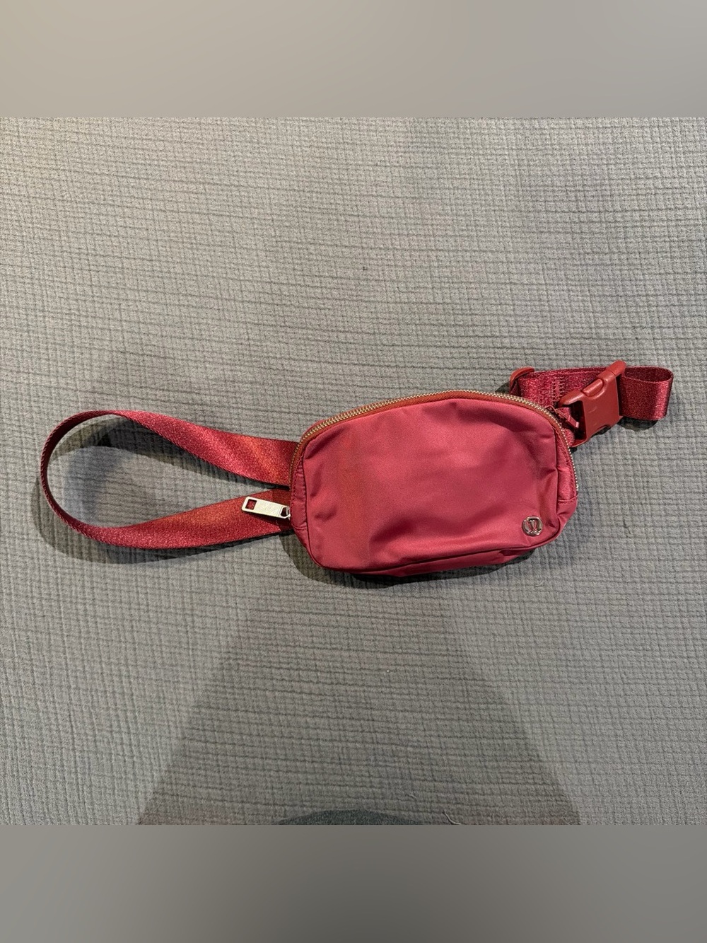 lululemon athletica burgundy belt bag with Adjustable Strap